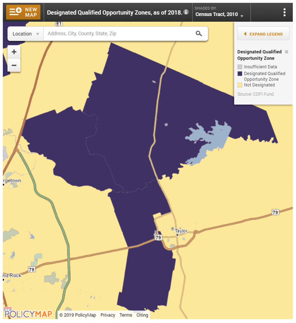 Taylor Texas Opportunity Zones